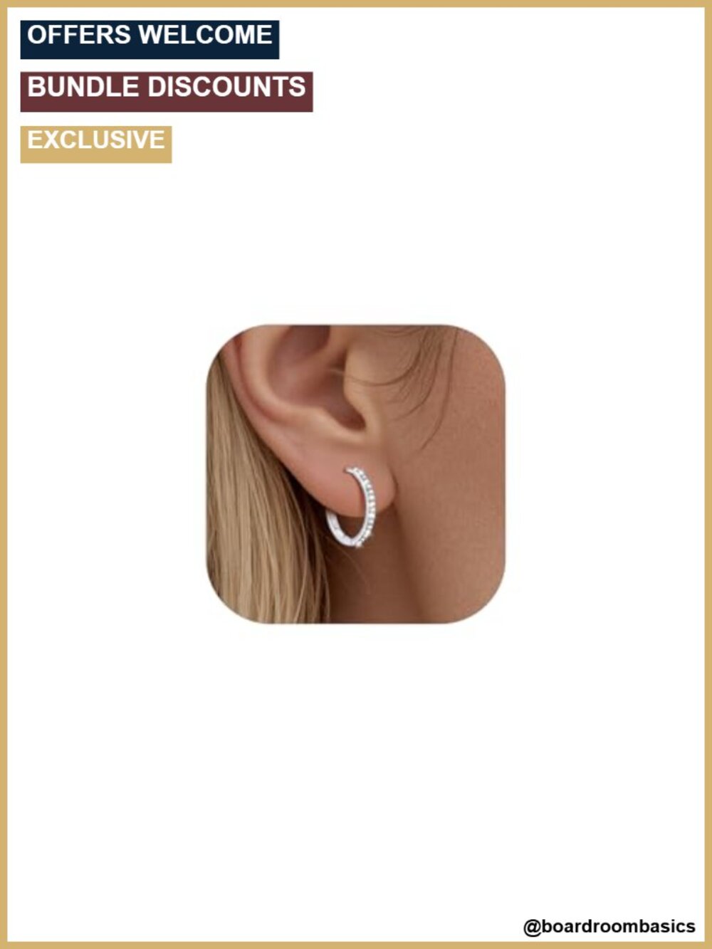 Huggie Hoop Earrings with 925 Sterling Silver Post